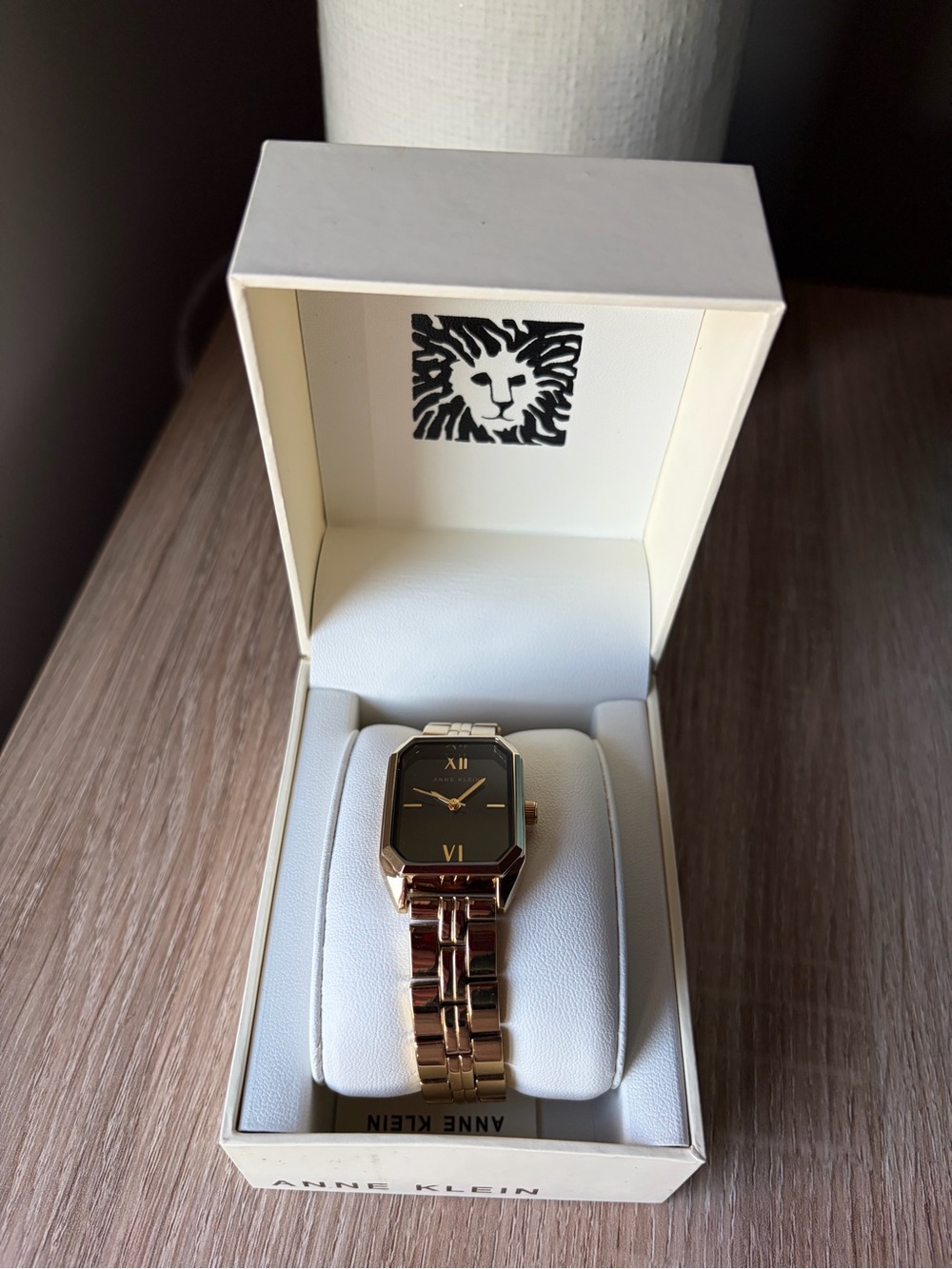 Anne Klein Quartz Black Octagonal Gold-Tone Watch